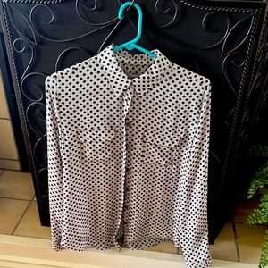 LOFT Black and White Blouse